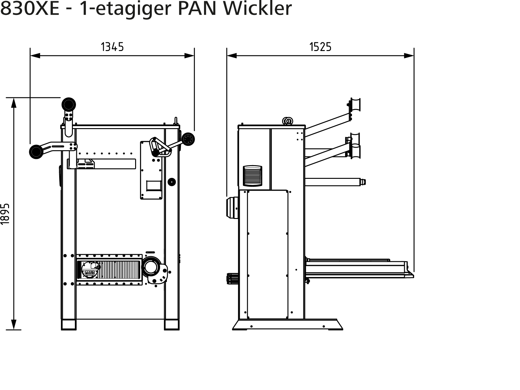 Gestellbeispiel einer Maschine SAHM 830XE