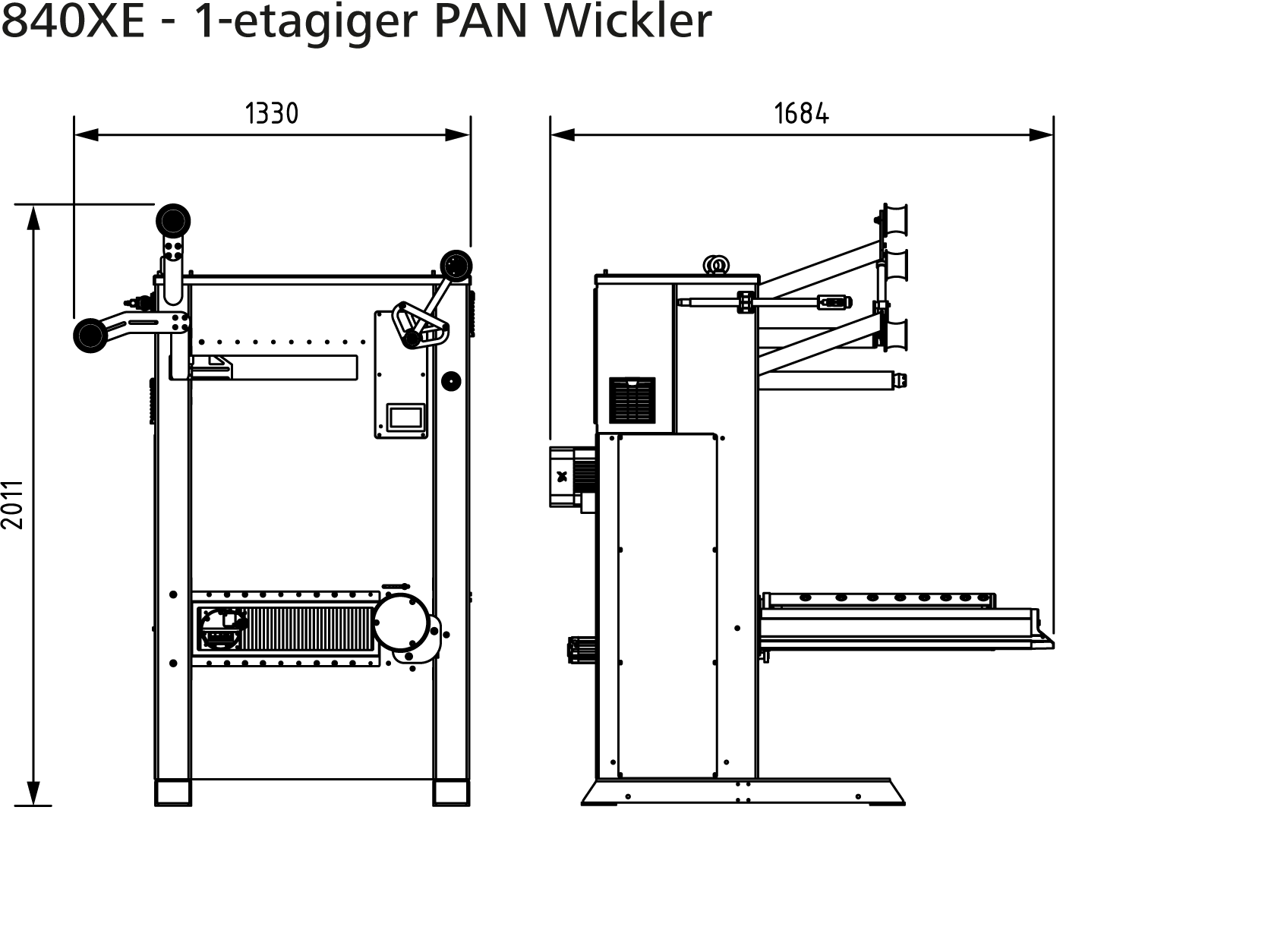 Gestellbeispiel einer Maschine SAHM 840XE