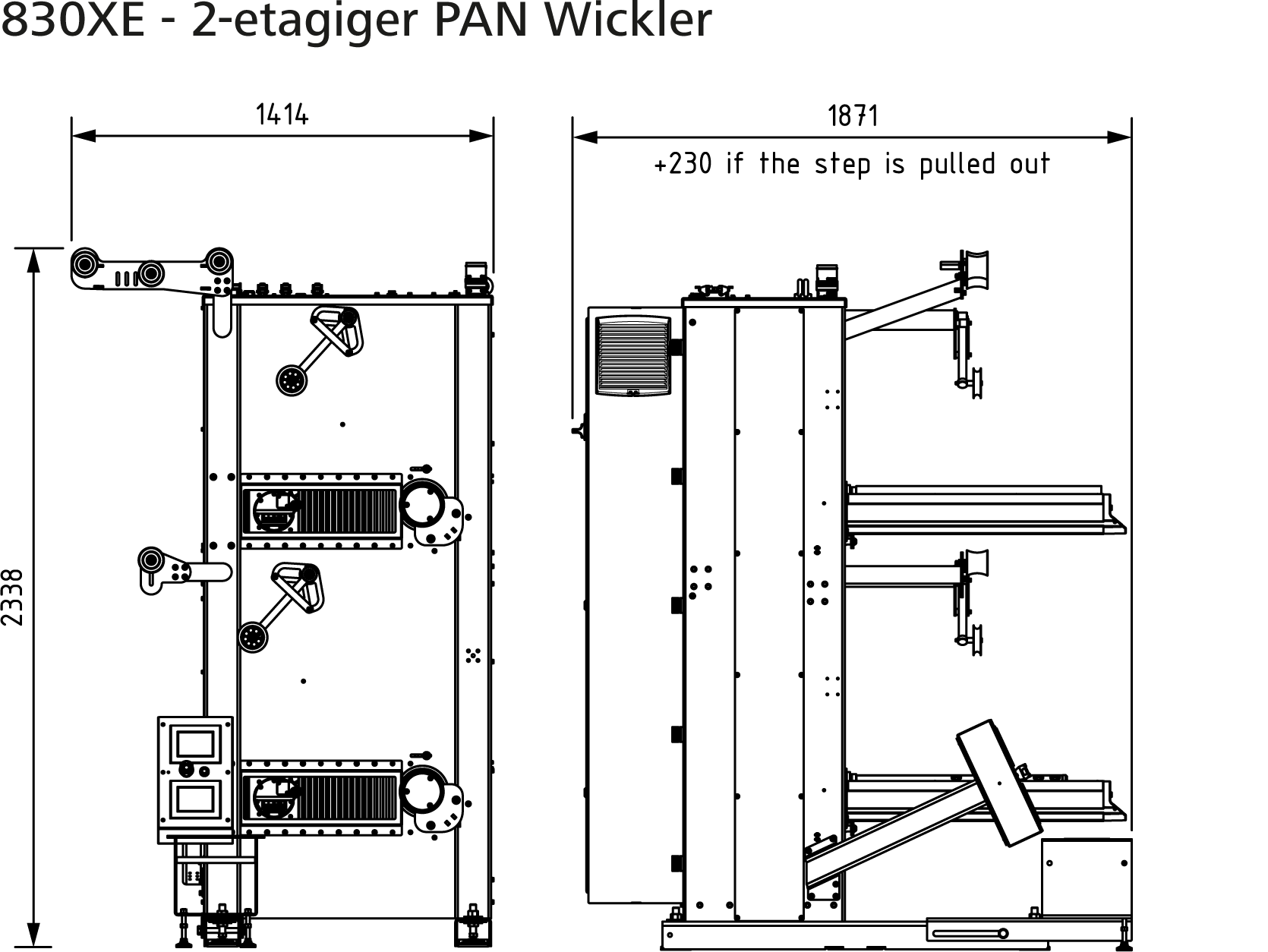 Gestellbeispiel einer Maschine SAHM 830XE